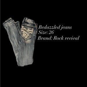 Rock Revival Women’s Bootcut Jeans with Embellished Pockets - Faded Blue